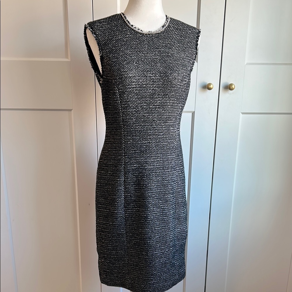 Rebecca Taylor Black and White Sheath Midi Dress